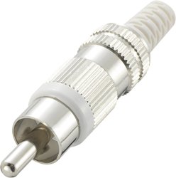 Złącze męskie RCA/Cinch TRU COMPONENTS 719332, niklowany, złącze męskie proste, 1 szt.