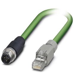 Kabel LAN M12 / RJ45, Phoenix Contact 1403496 VS-M12MS-IP20-93B-LI/3,0, SF/UTP, CAT 5, CAT 5e, 3.00 m, zielony