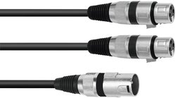 Przejściówka Omnitronic 30225210 [1x złącze męskie XLR 3 pin - 2x złącze żeńskie XLR 3 pin] 1.50 m