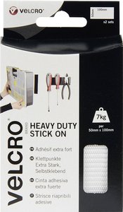 Taśma rzepowa do przyklejenia element z pętelkami i haczykami, wysoka wytrzymałość (D x S) 100 mm x 50 mm biały VELCRO® VEL-EC60240 2 par(a)