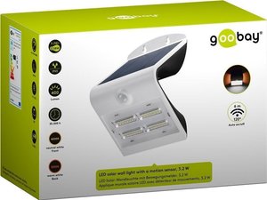 Lampa solarna kinkiet Goobay 45808, czujnik ruchu, LED 3.2 W, biała