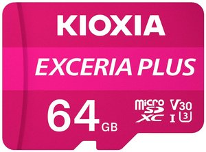 Karta pamięci microSDXC Kioxia EXCERIA PLUS, 64 GB, A1 Application Performance Class, UHS-I, v30 Video Speed Class