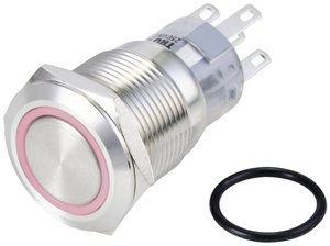Przycisk wandaloodporny TRU COMPONENTS LAS1-AGQ-11ZE/R/24V/S TC-10090944, 20 mm, 250 V/AC, 3 A, 1 szt.