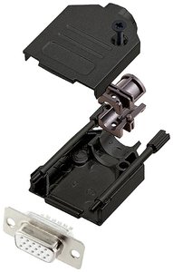 Zestaw listew żeńskich D-Sub encitech DTZK09-BK-HDS15-W-K 6355-8102-11, rzędy: 3, styki: 15, 180 °, 1 szt.
