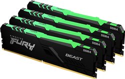 Kingston FURY Beast RGB Pamięć robocza do PC - zestaw  DDR4 32 GB 4 x 8 GB  3000 MHz 288 pin DIMM CL15 KF430C15BBAK4/32
