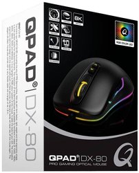 Mysz gamingowa USB QPAD DX80 1000 dpi, 1600 dpi, 2400 dpi, 3200 dpi, 5000 dpi, 8000 dpi