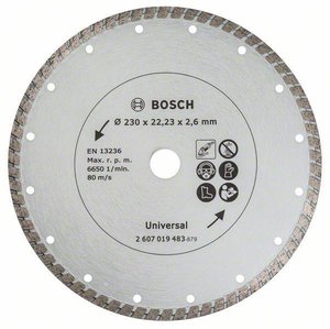 Diamentowa tarcza tnąca Turbo 230 mm do materiałów budowlanych Tarcza diamentowa TS Turbo Bosch, 230 mm