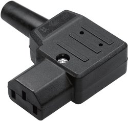 Złącze męskie IEC Kaiser C13 złącze żeńskie kątowe Łączna ilość styków: 2 + PE 10 A czarny 790/sw/C 1 szt.