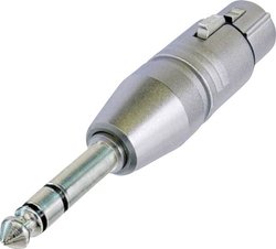 Adapter XLR NA3FP złącze żeńskie XLR - złącze męskie jack 6,3 mm Stereo Neutrik NA3FP 1 szt.