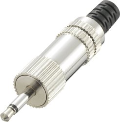 Złącze męskie jack 2,5 mm TRU COMPONENTS 719013, niklowany, złącze męskie proste, 1 szt.