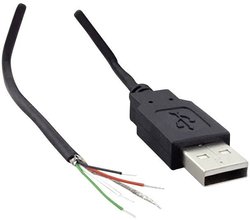Złącze męskie USB typu A 2.0 z otwartym końcem kabla BKL Electronic 10080109, 1.80 m, 1 szt.