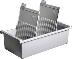 Indeks kartoteki HAN  955-0-1-11 Maksymalna ilość kart: 1300 kart DIN A5 pionowy szary błyszczący