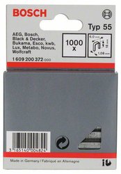 Zszywki z cienkiego drutu, typ 55, 6 x 1,08 x 16 mm, 1000 szt. Bosch Accessories 1609200372, N/A, 1000 szt.