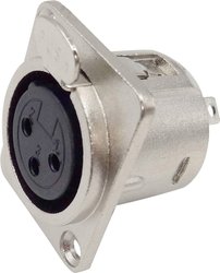 Złącze męskie XLR TRU COMPONENTS 1408819, niklowany, złącze żeńskie z kołnierzem, wyjście proste, 1 szt.