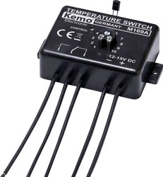 Przełącznik temperatury-termostat Kemo M169, zakres regulacji 0 - 100°C, 12 - 15 V/DC