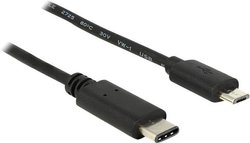 Kabel USB Delock, USB 2.0, Złącze męskie USB-C®, Złącze męskie USB Micro-B, 1.00 m