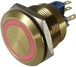 Przycisk wandaloodporny TRU COMPONENTS GQ22-11E/R/12V/G 1303034, 22 mm, 250 V/AC, 3 A, 1 szt.