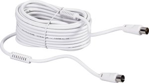 Kabel Anteny, BKL Electronic 0804304 804304, [1x złącze męskie antenowe 75 Ω - 1x złącze żeńskie antenowe 75 Ω], 90 dB, 7.50 m, biały