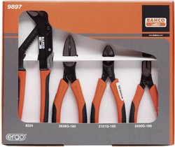 ZESTAW SZCZYPIEC ERGO (ZAWIERA 8224, 2628G, 2101G, 2430G) Zestaw szczypiec Bahco 9897, 4 szt.