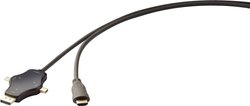 kabel Cable-Sharing Renkforce RF-3909364, [3x złącze męskie DisplayPort, złącze męskie Mini DisplayPort, złącze męskie USB-C 3.2 (USB 3.1) - 1x złącze męskie HDMI]