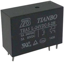 Przekaźnik drukowany Tianbo Electronics TRA3 L-24VDC-S-2H 1366505, monostabilny, 1 cewka, 30 V/DC, 240 V/AC, 8 A, 1 szt.