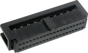 TRU COMPONENTS 1589661 Złącze żeńskie z reduktorem naprężeń kablowych Siatka: 1.27 mm Ilośc pinów: 60 Ilość rzędów: 2 1 szt.