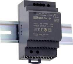 Przetwornik DC/DC na szynę DIN Mean Well DDR-60L-5 DDR-60L-5  5 V/DC 12 A 60 W Ilość wyjść:1 x