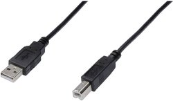 Kabel USB Digitus AK-300105-005-S, USB 2.0, Złącze męskie USB-A, Złącze męskie USB-B, 0.50 m
