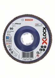 Tarcza szlifierska listkowa X571 Best for Metal, prosta, 115 mm, K 80, tworzywo sztuczne Bosch Accessories 2608619207 1 szt.