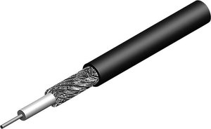 Kabel koncentryczny Telegärtner L01000D0009, Średnica zewnętrzna: 2.80 mm, RG174, 50 Ω, czarny, Produkty w metrach bieżących