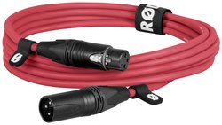 Kabel mikrofonowy RODE Premium XLR czerwony (3 m), kabel Canare, złącze Neutrik. XLR kabel 3 m Rode XLR3M-R 1 szt.