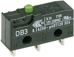 Mikroprzełącznik DB3C-A1AA 250 V/AC 0.1 A 1 x wł/(wł) ZF  chwilowy 1 szt.