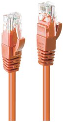 Kabel LAN LINDY 48109, 1 szt., RJ45, CAT 6, U/UTP, 3.00 m, pomarańczowy