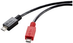 Kabel USB Renkforce RF-5771772, USB 2.0, Złącze męskie USB Micro-B, Złącze męskie USB Micro-B, 0.30 m