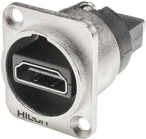 Gniazdo HDMI Hicon HI-HDHD-FFDN, w metalowej obudowie, z kołnierzem