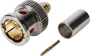 Złącze BNC Hicon  BNC0.8/3.7HD złącze męskie proste 75 Ω 1 szt.