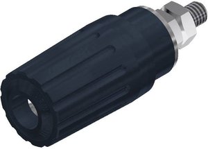 Gniazdo bananowe montażowe SKS Hirschmann PKI 100, izolowane, O 4 mm, 35 A, czarne