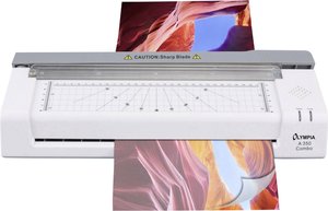 Urządzenie do laminowania Olympia 350 Combo DIN A3 z dźwigniowym ostrzem A4 i praktycznym zaokrąglaniem rogów Zestaw do laminowania Olympia A 350 Combo 3130, DIN A3