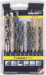Komplet wierteł uniwersalnych  9 szt. Alpen TM 9 0000802102100