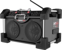 Radio na budowę PerfectPro RockHart DAB+, UKW ochrona przeciwbryzgowa, pyłoszczelny, wstrząsoodporny, funkcja ładowania akumulatora czarny