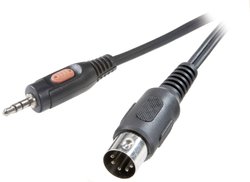 SpeaKa Professional złącze / gniazdo DIN Kabel Wtyczka diody 5pin (DIN) / Jack 3,5 mm czarny 1,5 m Kabel Złącze DIN / Jack SpeaKa Professional SP-7869804  1.50 m