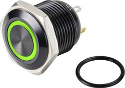 Przycisk TRU COMPONENTS GQ16F-10E/J/G/12V/A TC-9428168, 16 mm, 48 V/DC, 2 A, 1 szt.