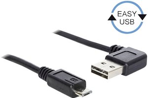 Kabel USB Delock, USB 2.0, Złącze męskie USB-A, Złącze męskie USB Micro-B, 1.00 m