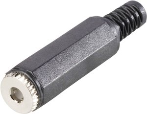 Złącze męskie jack 3,5 mm TRU COMPONENTS 1578806, niklowany, złącze żeńskie proste, 1 szt.