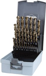Zestaw wierteł krętych DIN 338 typ VA, HSSE-Co 5 w walizce z tworzywa ABS - 25 szt. Zestaw wierteł krętych do metalu RUKO 215215RO 1 zest.