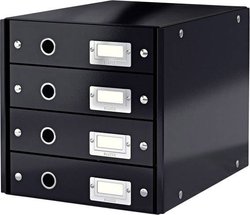 Szafka z szufladami Leitz 6049-00-95 czarny DIN A4 Ilość szuflad: 4