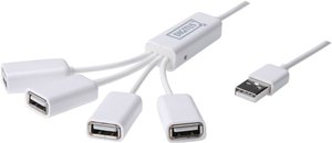 Hub USB 2.0 Digitus DA-70216 4 Porty  biały