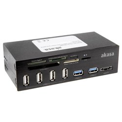 Wbudowany czytnik kart pamięci Akasa AK-HC-05U3BK AK-HC-05U3BK USB 2.0, USB 3.0, eSATA