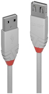 Kabel USB LINDY, USB 2.0, Złącze męskie USB-A, Złącze żeńskie USB-A, 0.20 m
