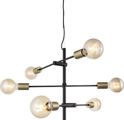 Lampa sufitowa, podwieszana Nordlux Josefine 48933003 E-27 czarny (matowy), mosiądz